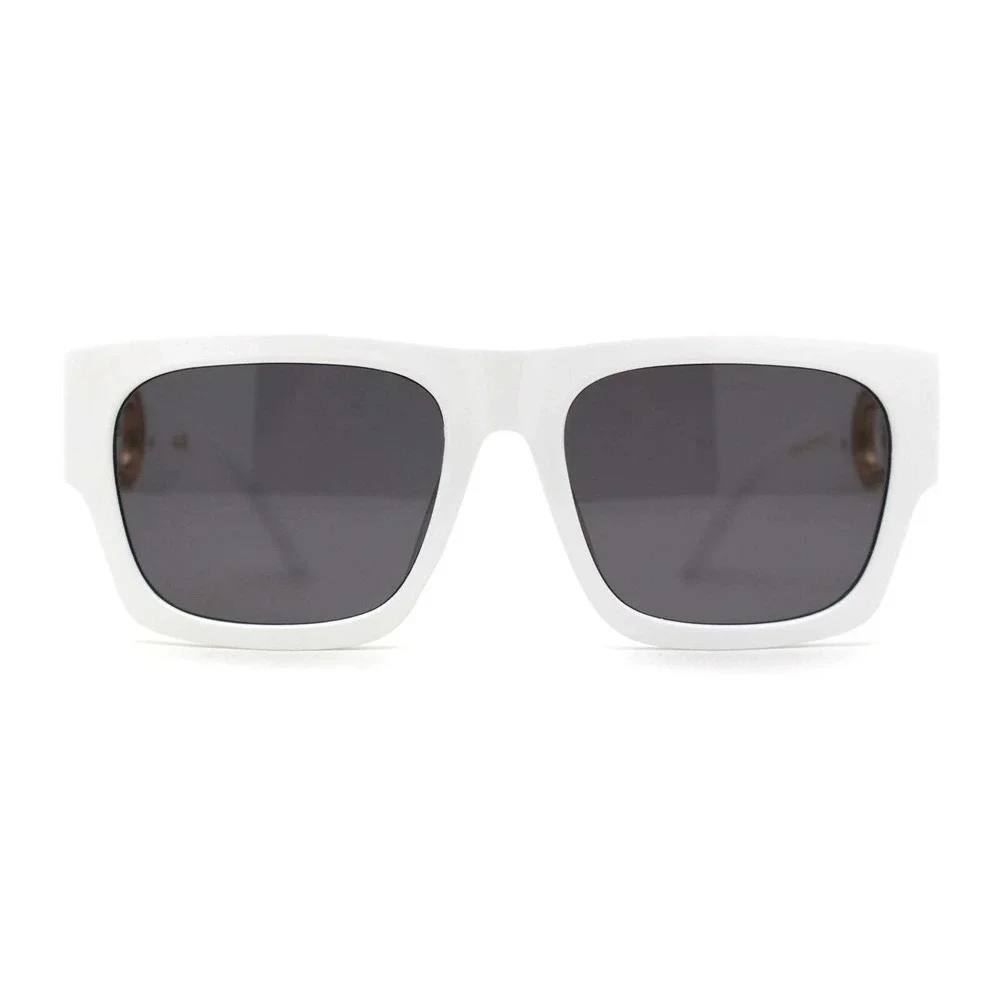 Sunglasses White Frame Gold Accents Kleo Men's Fashion Beach Outside Wear Lentes